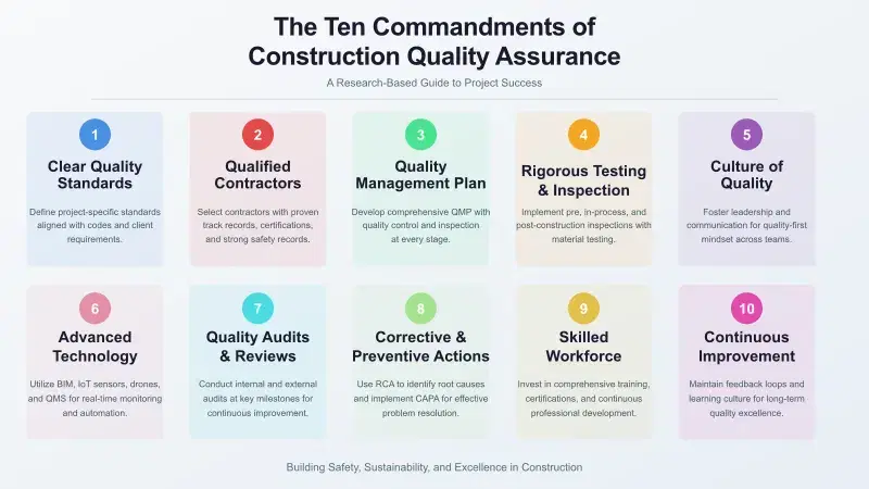 Figure: 10 Commandments of Construction Quality Assurance